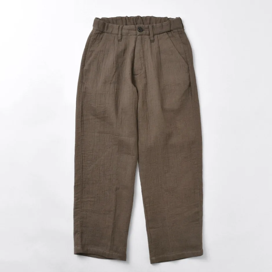 Trousers^SLOW HANDS / Triple gauze tuck work trousers