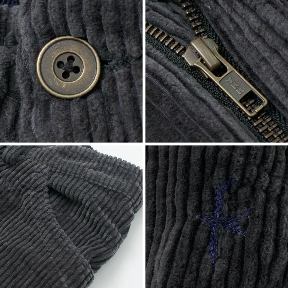 Trousers^SLOW HANDS / Wide Corduroy Poofy Tuck Pants