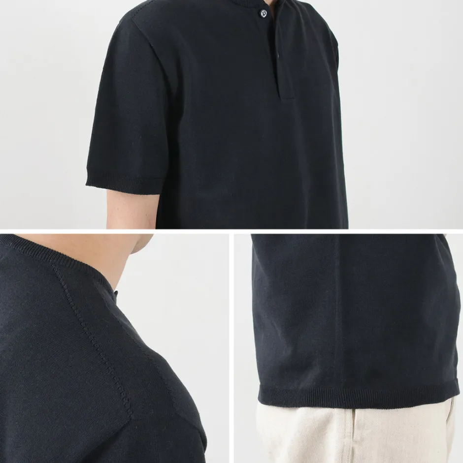 T-Shirts^SOGLIA / Cotton Fitted Seamless Henry Neck Knit Tee