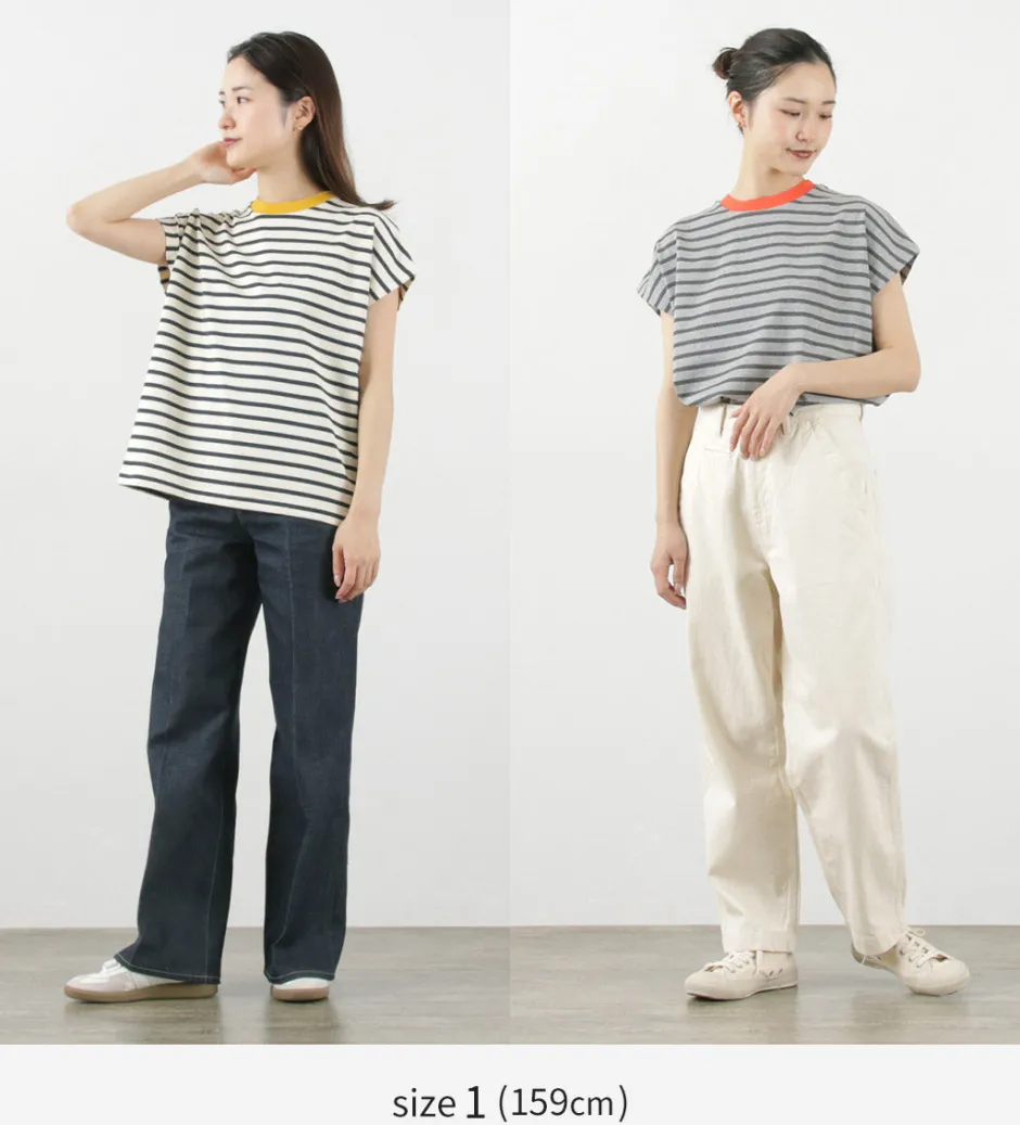 T-Shirts^SOGLIA / Open End French Sleeve T-Shirt Striped