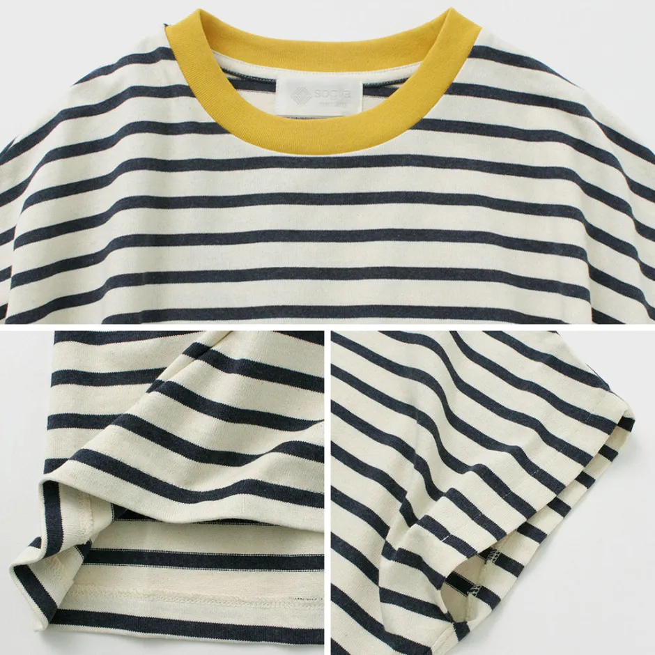 T-Shirts^SOGLIA / Open End French Sleeve T-Shirt Striped