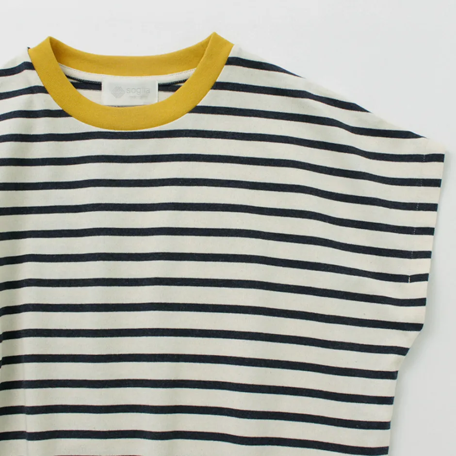 T-Shirts^SOGLIA / Open End French Sleeve T-Shirt Striped
