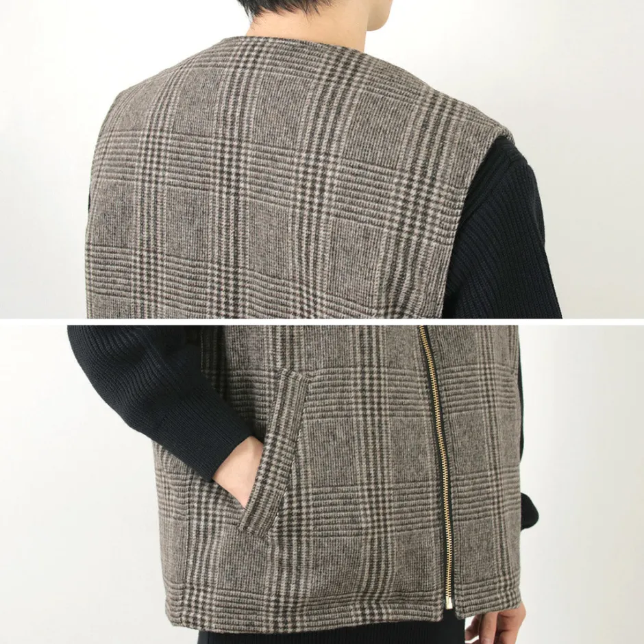 Vests^SON OF THE CHEESE / Check Wool Vest black