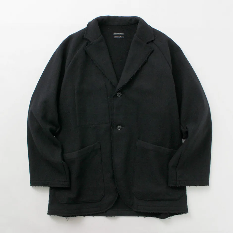 Jackets^SUNNY SPORTS / Cut-off Notch Collar 2 Button Jacket black