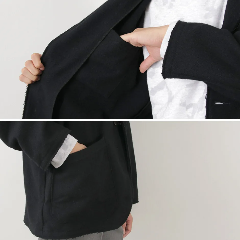 Jackets^SUNNY SPORTS / Cut-off Notch Collar 2 Button Jacket black