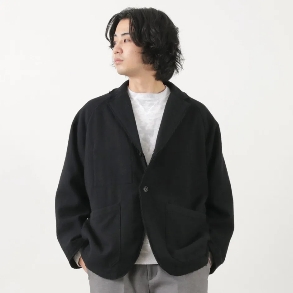 Jackets^SUNNY SPORTS / Cut-off Notch Collar 2 Button Jacket black