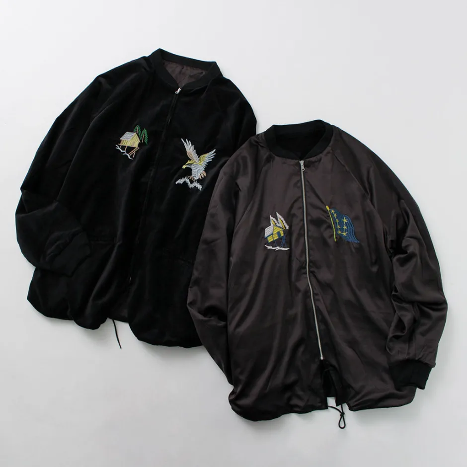 Jackets^THRIFTY LOOK / Reversible Souvenir Alaska Jacket black