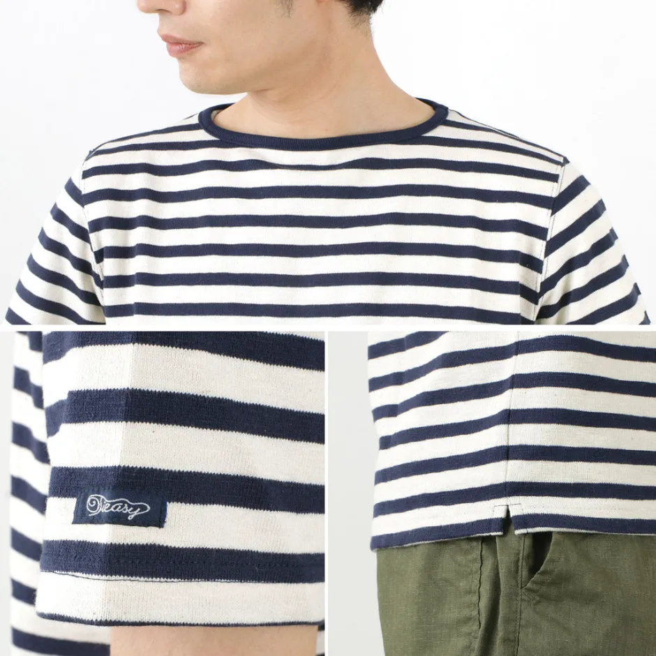 T-Shirts^TIEASY / HDCS Boatneck Short Sleeve Striped Basque Shirt