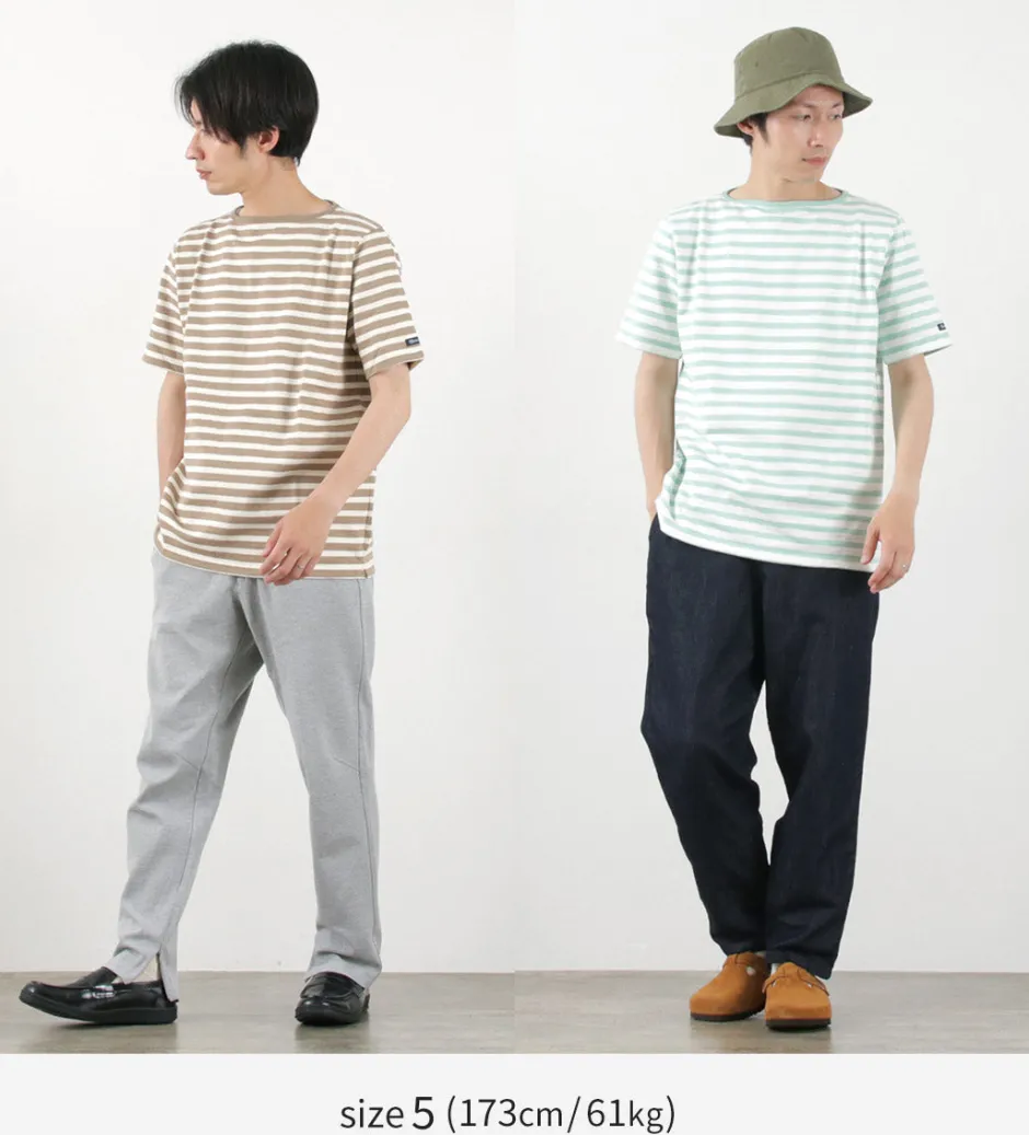 T-Shirts^TIEASY / HDCS Boatneck Short Sleeve Striped Basque Shirt
