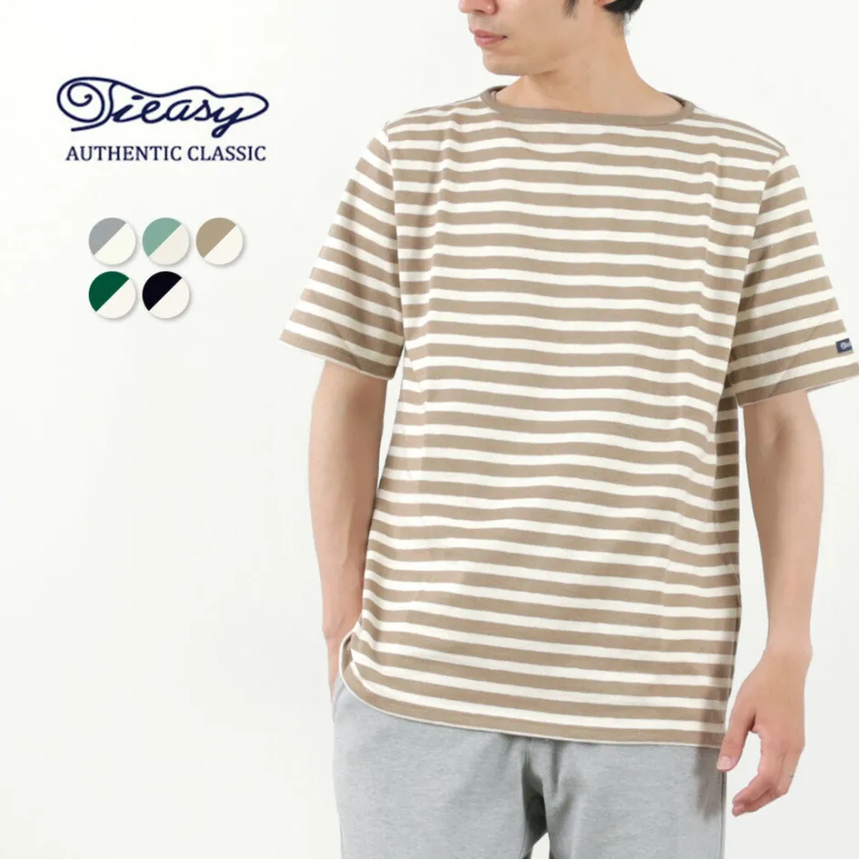 T-Shirts^TIEASY / HDCS Boatneck Short Sleeve Striped Basque Shirt