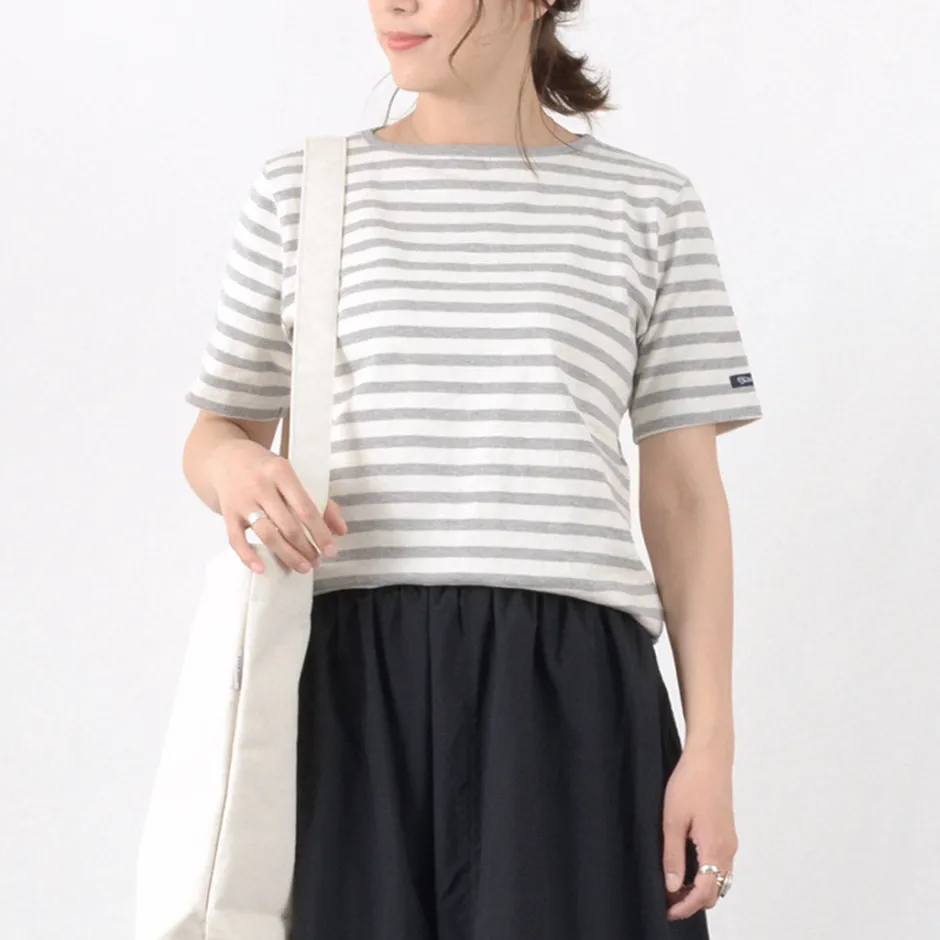 T-Shirts^TIEASY / HDCS Boatneck Short Sleeve Striped Basque Shirt