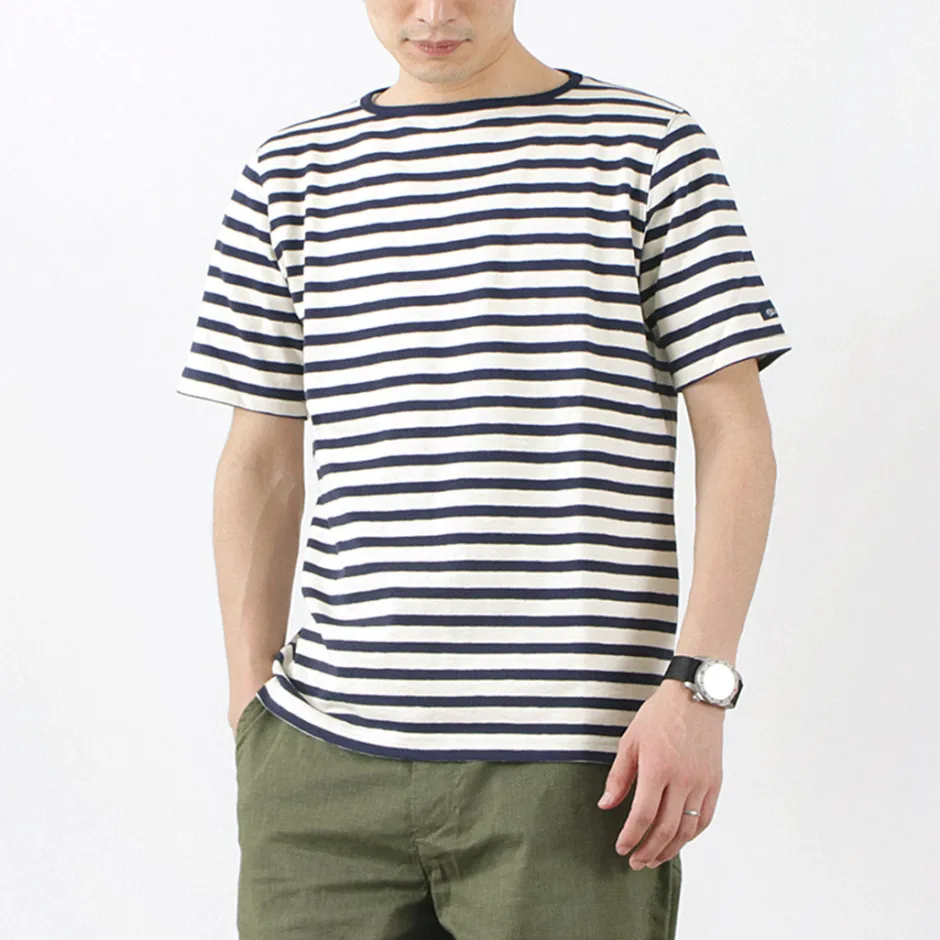 T-Shirts^TIEASY / HDCS Boatneck Short Sleeve Striped Basque Shirt