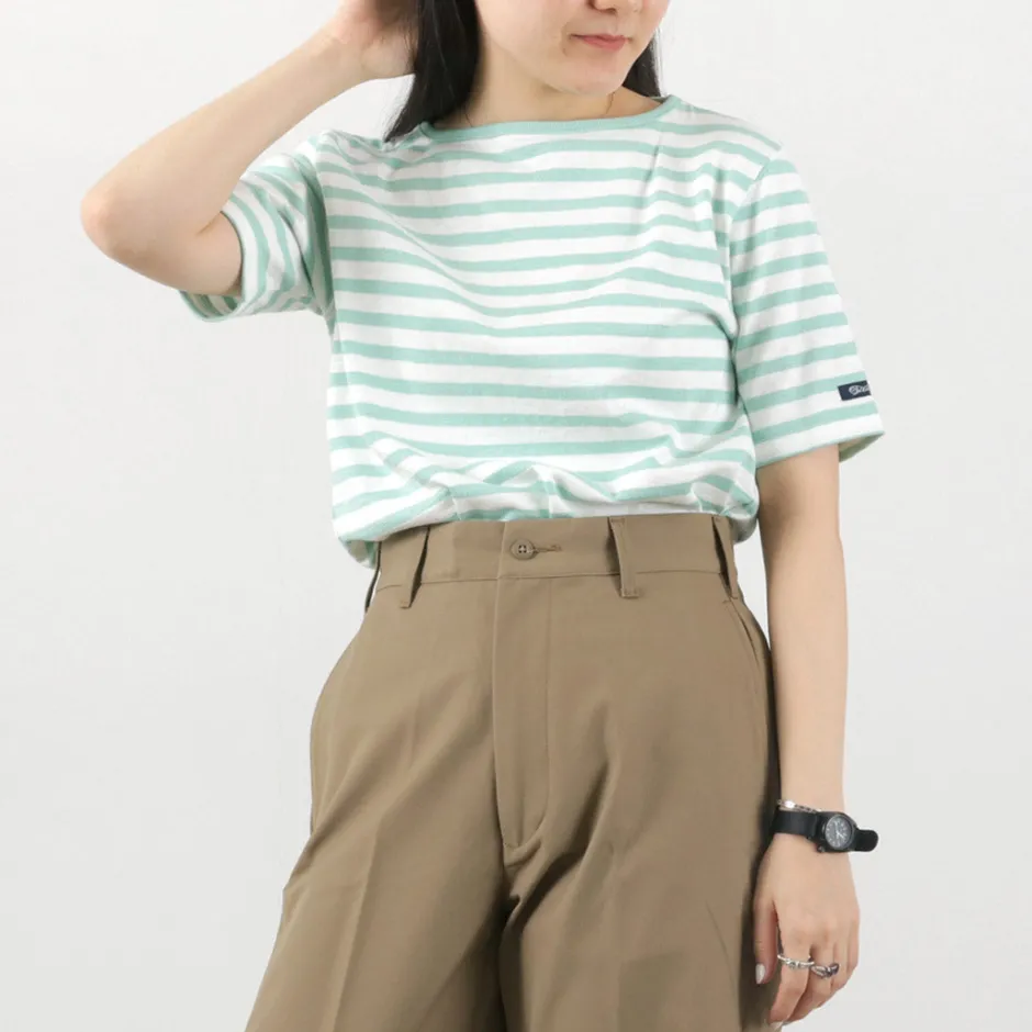 T-Shirts^TIEASY / HDCS Boatneck Short Sleeve Striped Basque Shirt