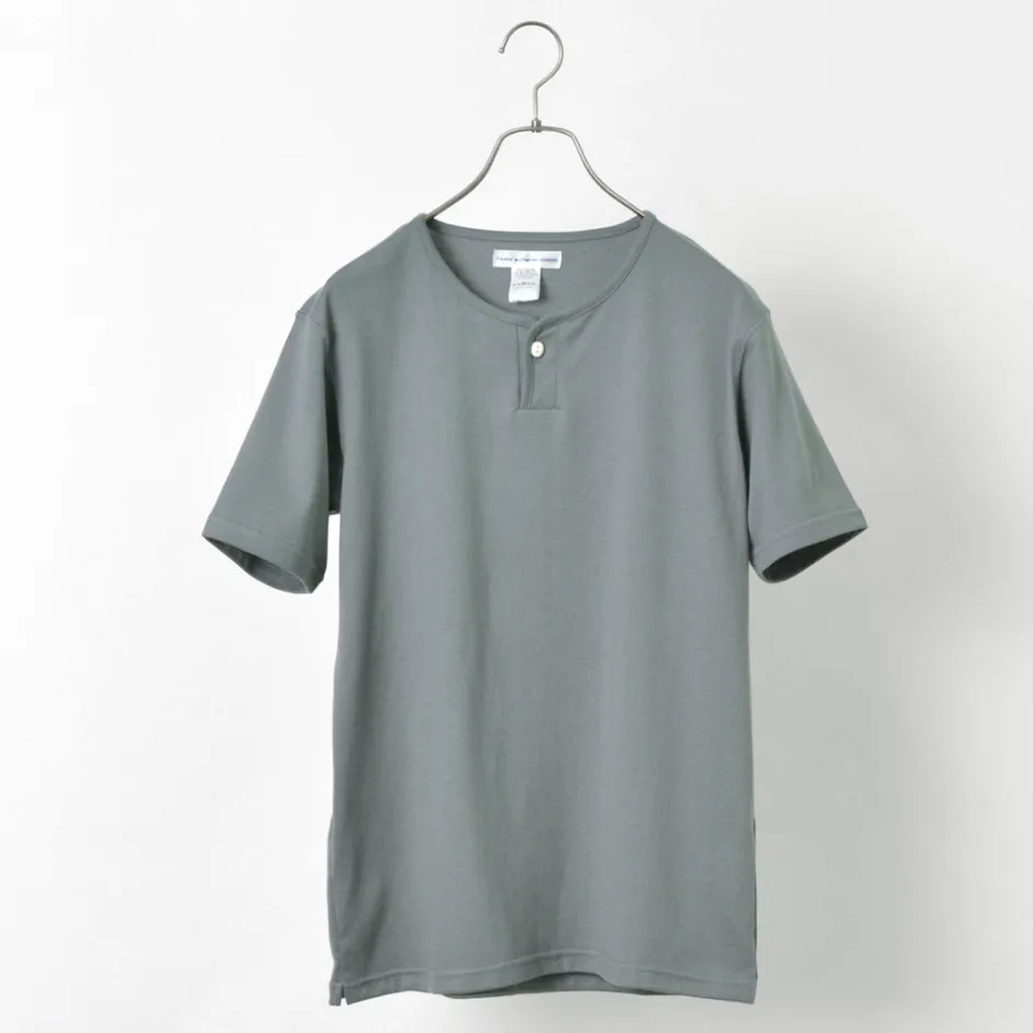 T-Shirts^TIEASY / Summer Knits Henley Short Sleeve T-shirt