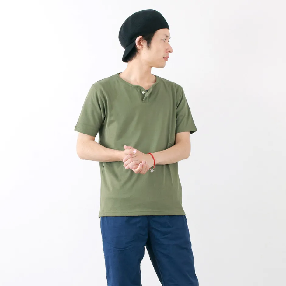 T-Shirts^TIEASY / Summer Knits Henley Short Sleeve T-shirt