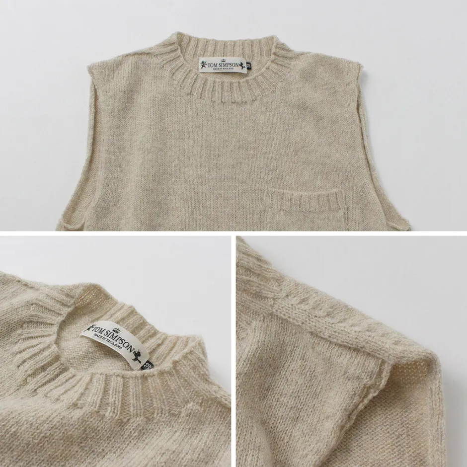 Knits^TOM SIMPSON / Crew Neck Pocket Knit Vest