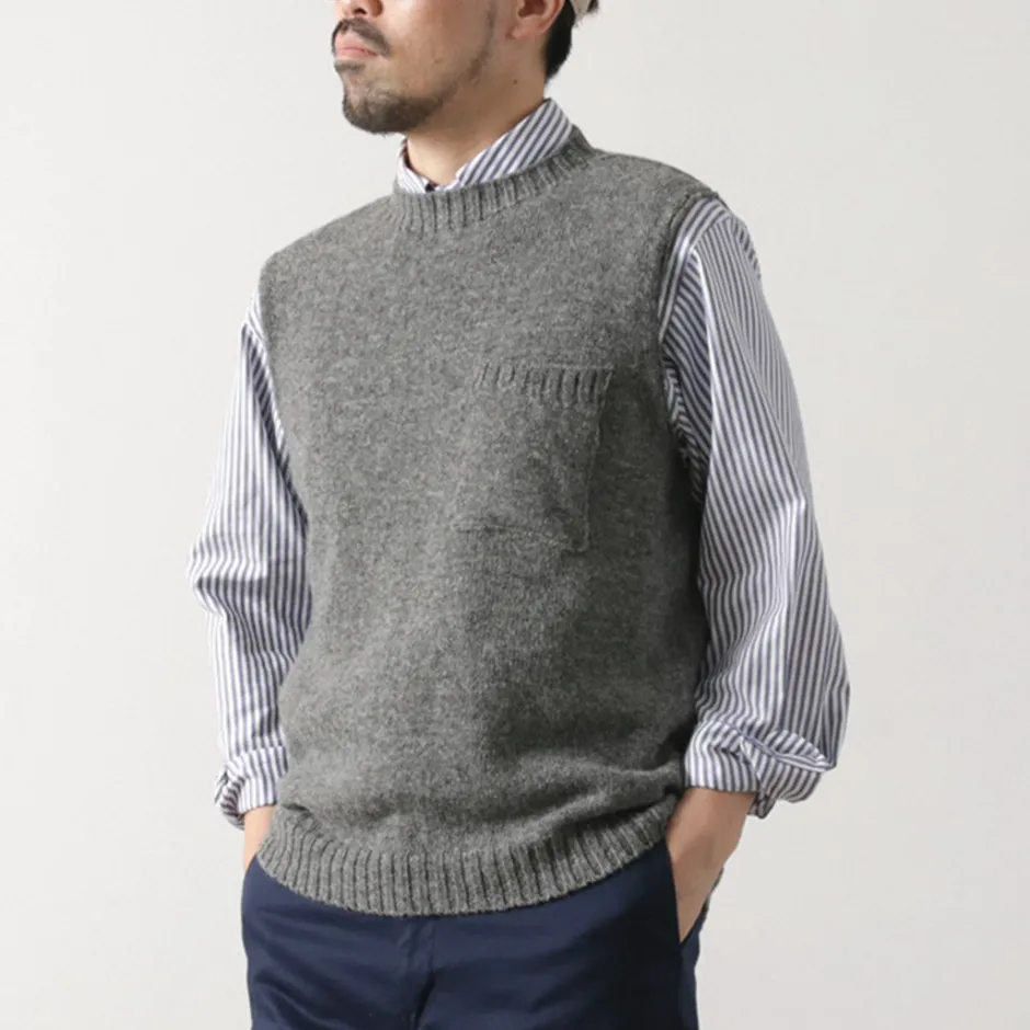 Knits^TOM SIMPSON / Crew Neck Pocket Knit Vest
