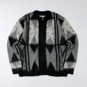 Cardigans^TOWN CRAFT / Vintage Jacquard Zip Cardigan black