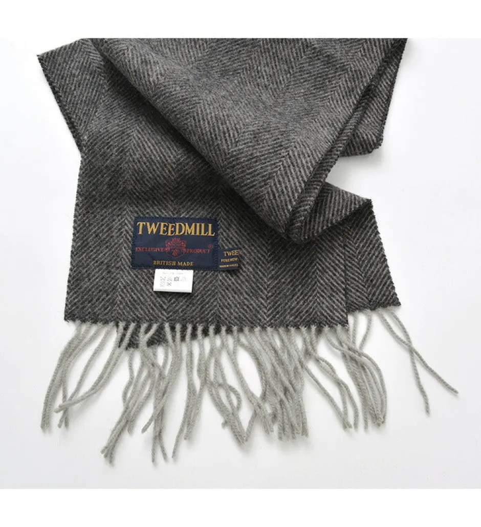 Scarfs^TWEED MILL / Lamb Wool Scarf Herringbone