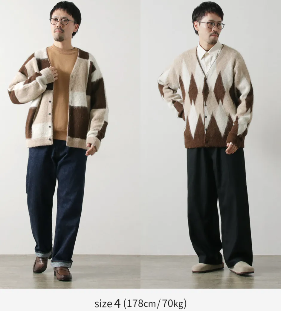 Cardigans^UNDYED / Jacquard Blush Cardigan Andaid Superfine Peruvian Alpaca