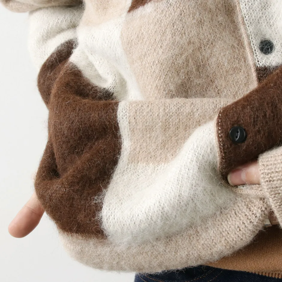 Cardigans^UNDYED / Jacquard Blush Cardigan Andaid Superfine Peruvian Alpaca