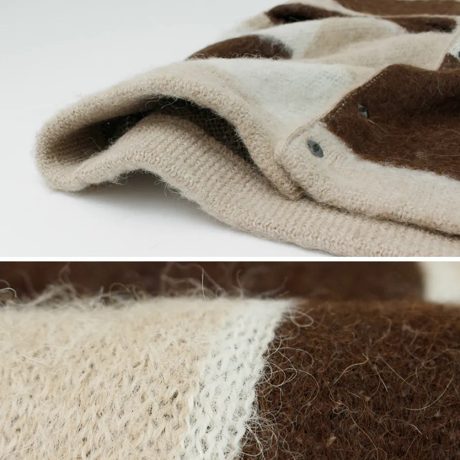 Cardigans^UNDYED / Jacquard Blush Cardigan Andaid Superfine Peruvian Alpaca
