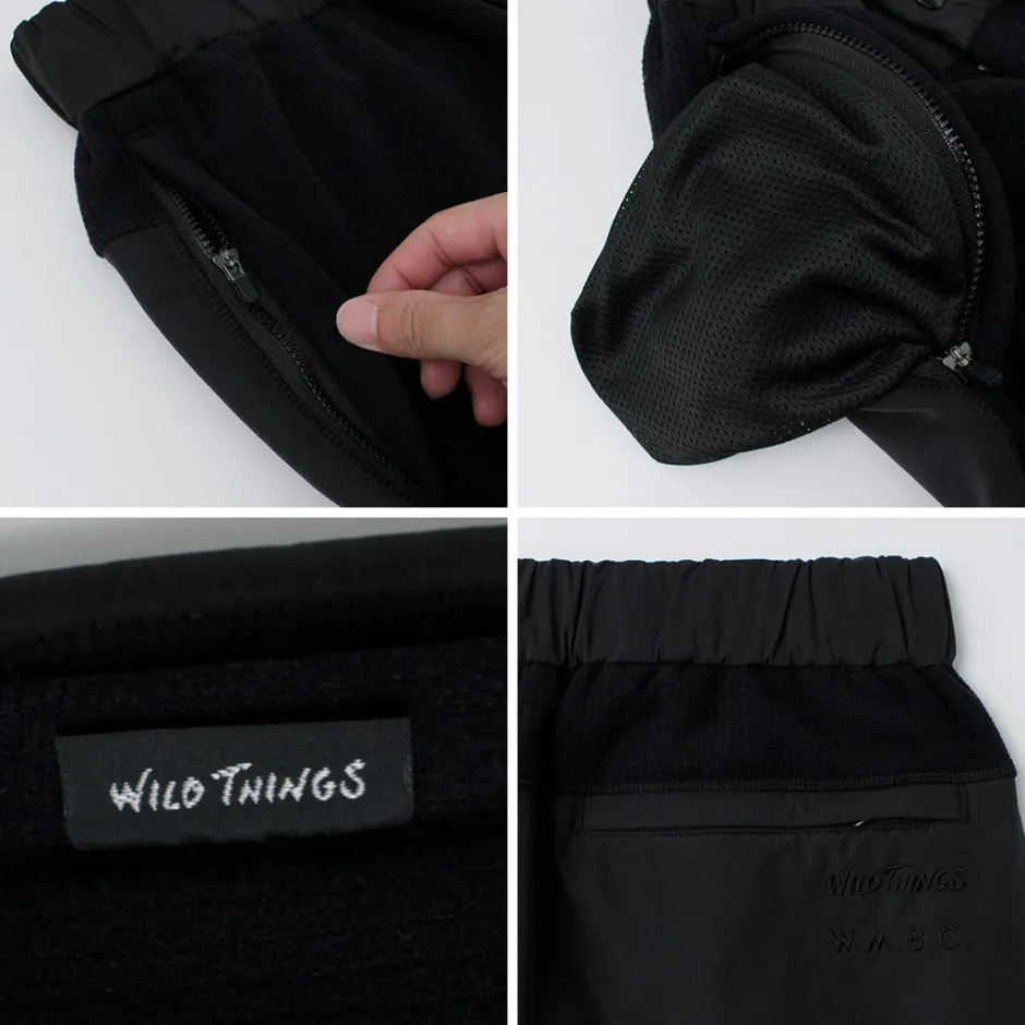 Trousers^WHITE MOUNTAINEERING / WILD THINGS Collaboration Fleece Pants black