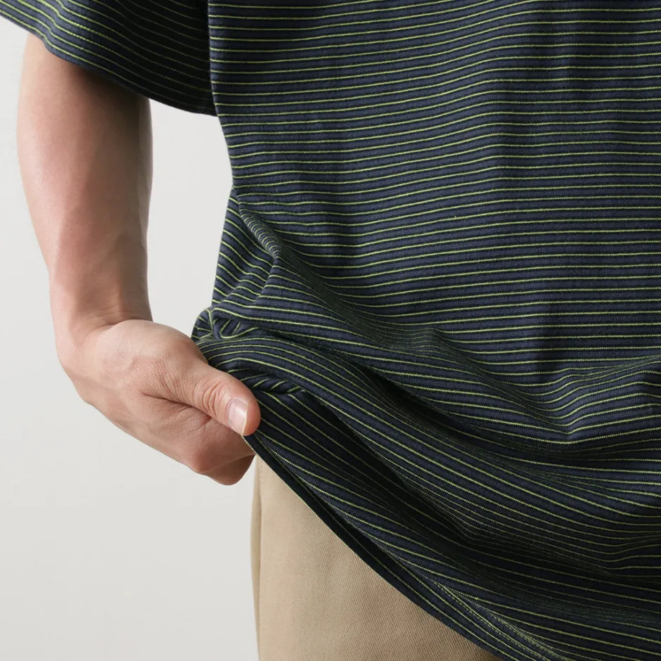 T-Shirts^YONETOMI NEW BASIC / Garment Dye Striped T-Shirt