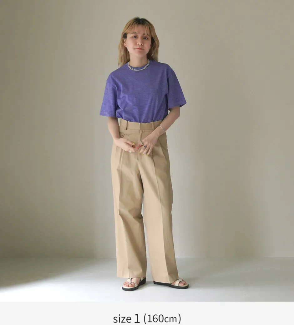 T-Shirts^YONETOMI NEW BASIC / Garment Dye Striped T-Shirt