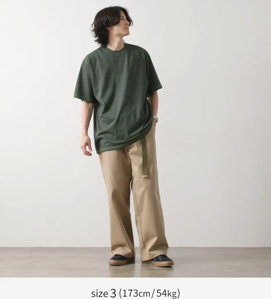 T-Shirts^YONETOMI NEW BASIC / Garment Dye Striped T-Shirt
