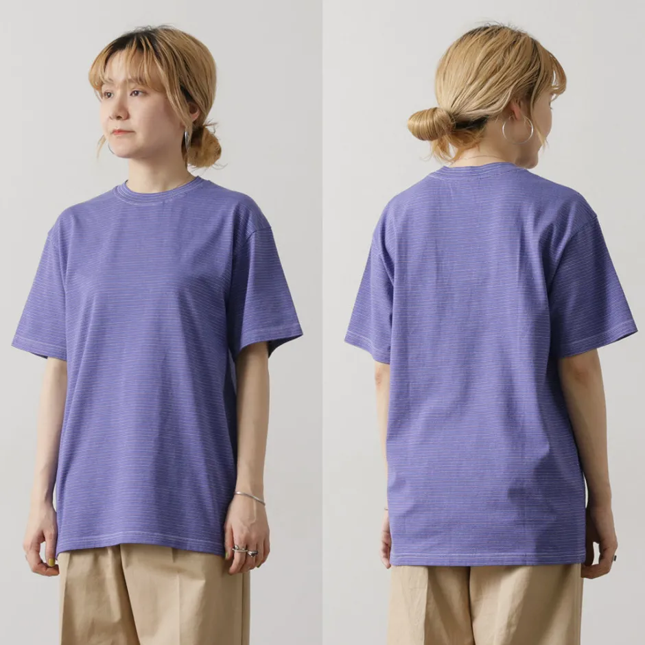 T-Shirts^YONETOMI NEW BASIC / Garment Dye Striped T-Shirt