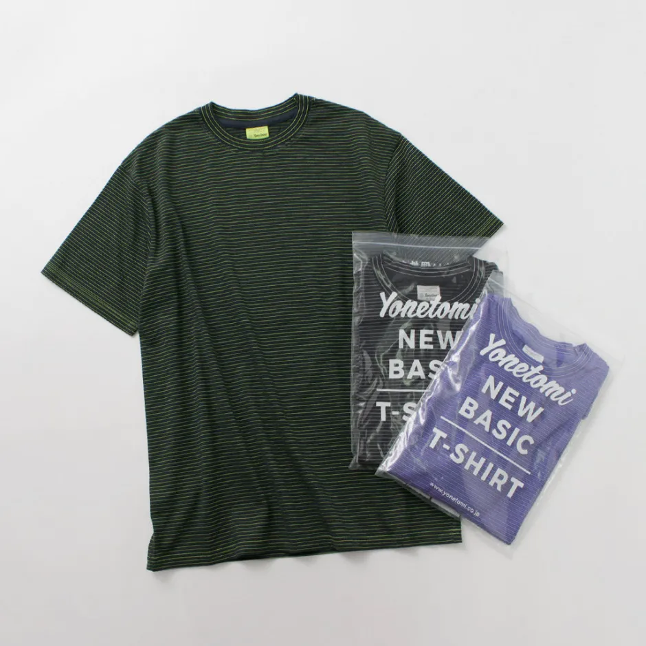 T-Shirts^YONETOMI NEW BASIC / Garment Dye Striped T-Shirt