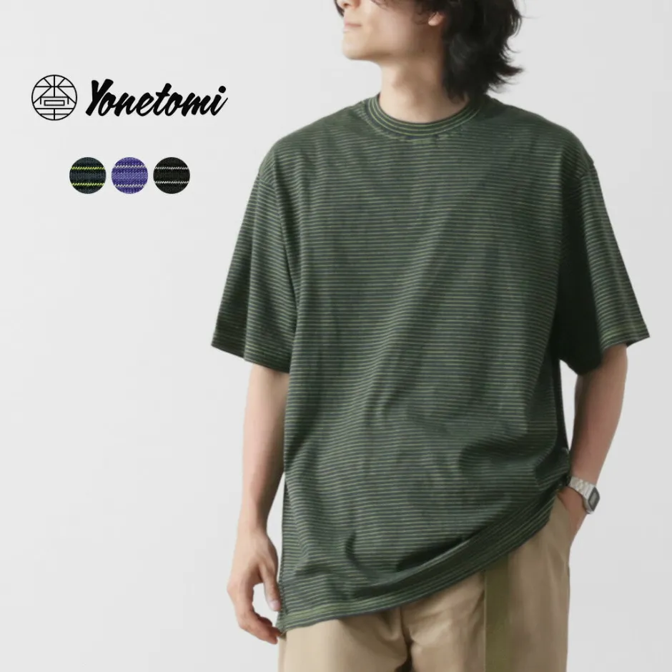 T-Shirts^YONETOMI NEW BASIC / Garment Dye Striped T-Shirt