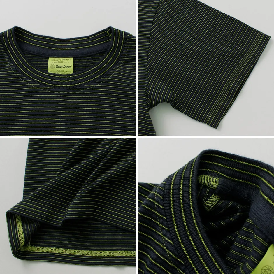 T-Shirts^YONETOMI NEW BASIC / Garment Dye Striped T-Shirt