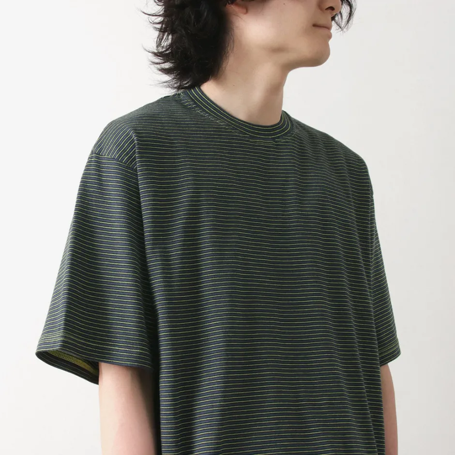 T-Shirts^YONETOMI NEW BASIC / Garment Dye Striped T-Shirt