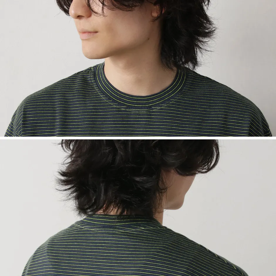 T-Shirts^YONETOMI NEW BASIC / Garment Dye Striped T-Shirt